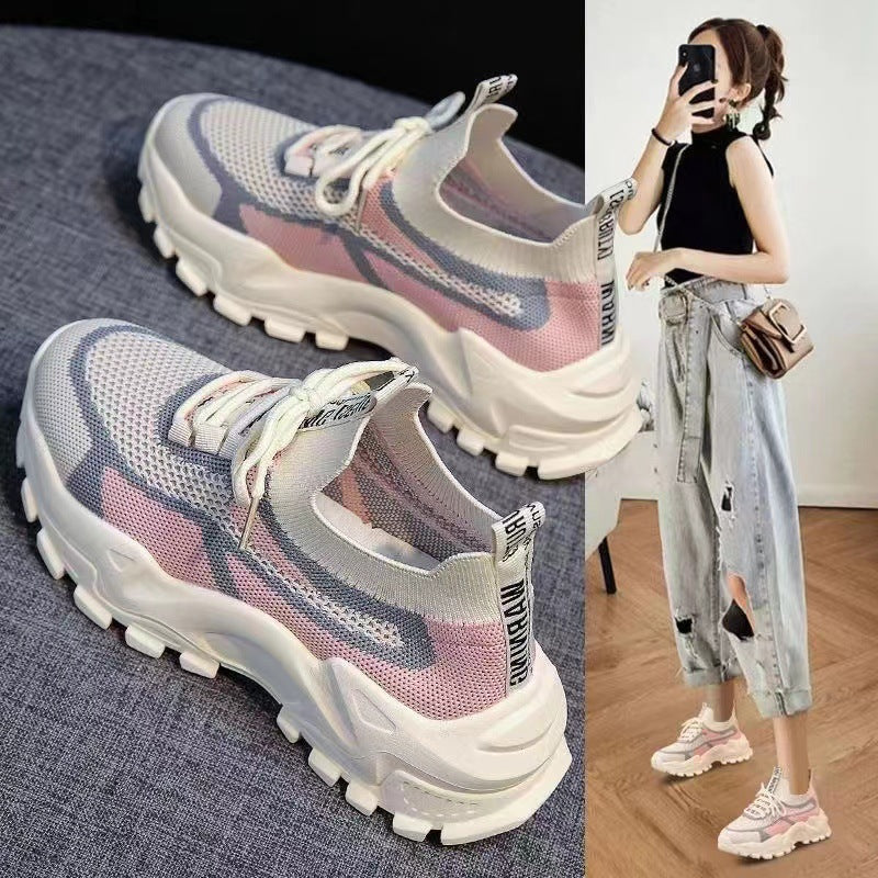 Kadınların Nefes Alabilir Moda Baba Sneaker'ları için Bahar