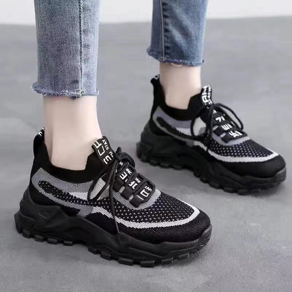 Kadınların Trendy Uçan Dokuma Nefes Alabilen Tide Shake Sneaker'ları