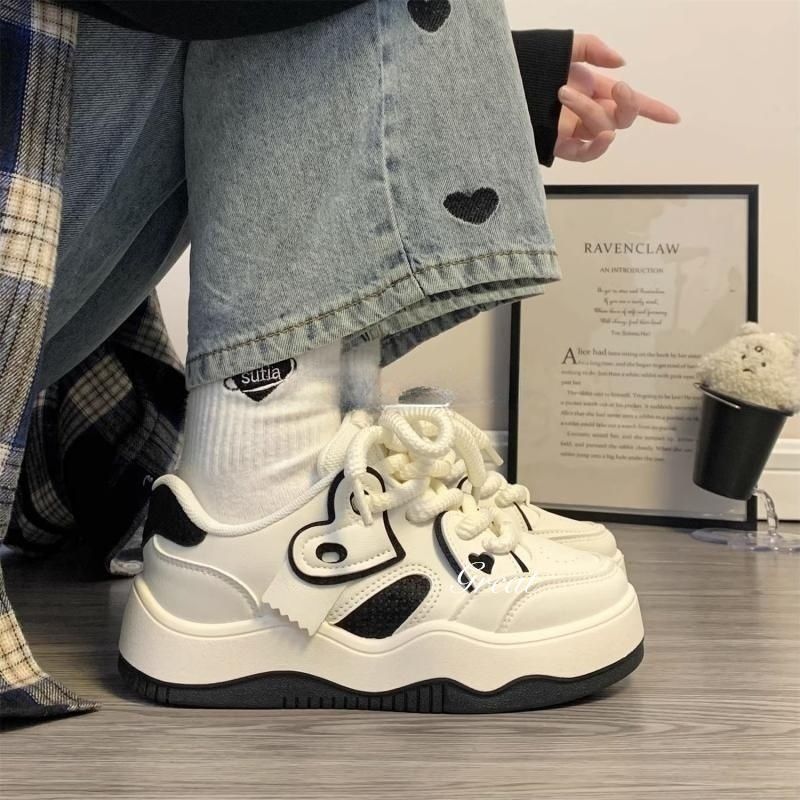 Kadınların Dopamin Aşkı Beyaz Sonbahar Klasik Tarz Sneaker'ları