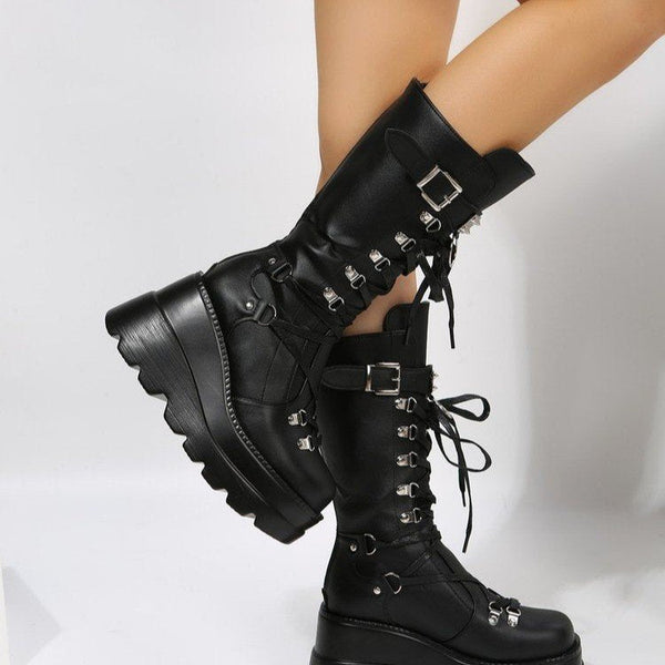 Kadın Martens Kadın Büyük Beden Punk Şık Botlar