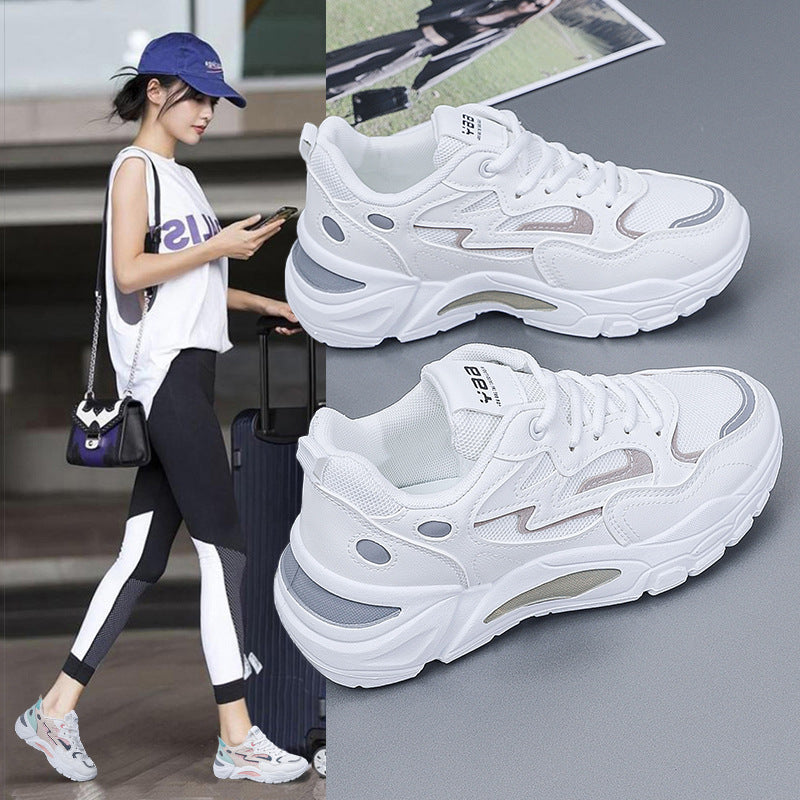 Kadınlar için Bahar Nefes Alabilen Daddy Kore Platform Koşu Sneaker'ları
