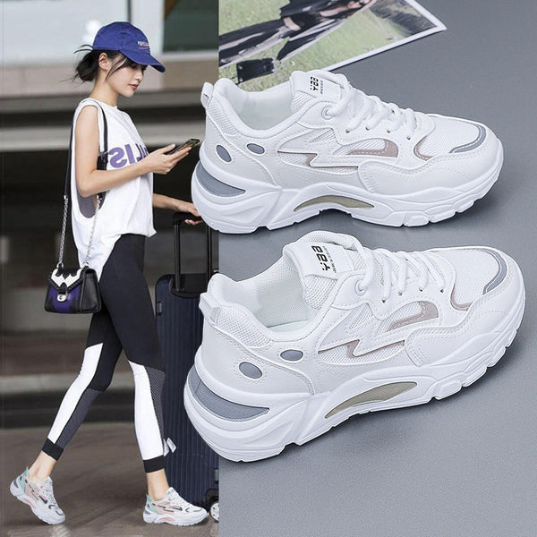 Kadınlar için Bahar Nefes Alabilen Daddy Kore Platform Koşu Sneaker'ları