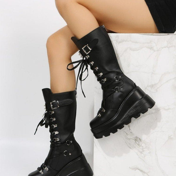 Kadın Martens Kadın Büyük Beden Punk Şık Botlar