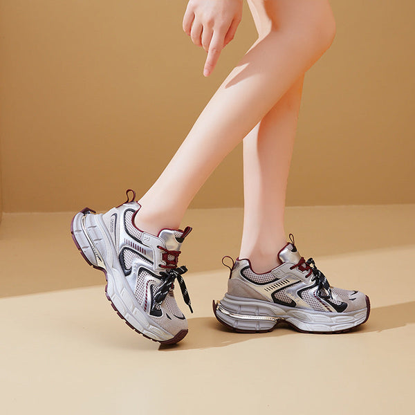 Kadınlar için Baba Trendy Sonbahar Kore Modası Platform Spor Ayakkabıları