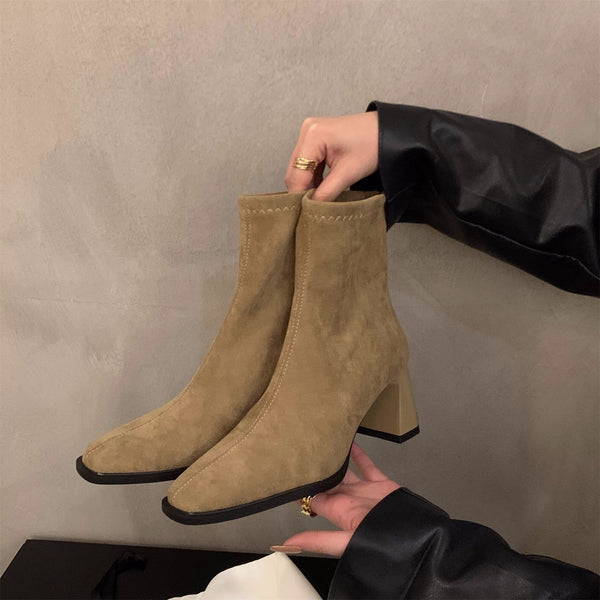 Kadınların Kore Tarzı Küçük Bilek Süet Dr. Martens Polar Botları