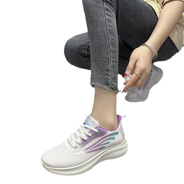 Kadınların Trendy File Yüzey Yumuşak Taban Uçan Spor Ayakkabıları