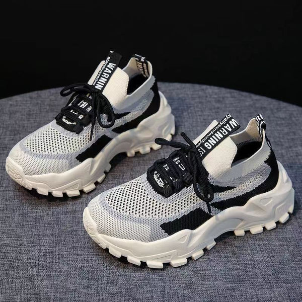 Kadınların Trendy Uçan Dokuma Nefes Alabilen Tide Shake Sneaker'ları