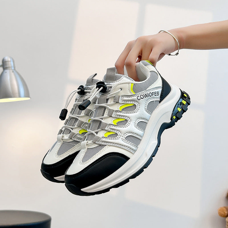 Kadın Tarzı File Yüzey Dad Sonbahar Nefes Alabilir Sneakerlar