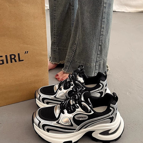 Kalın Taban Yükseltilmiş Sier Dad Kadın Sneaker'ları
