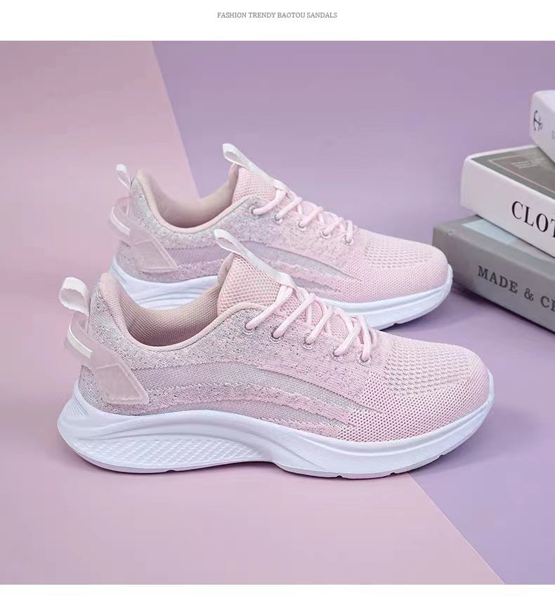 Kadınlar için Sonbahar Kalın Taban Moda Basit Nefes Alabilir Trend Spor Ayakkabılar