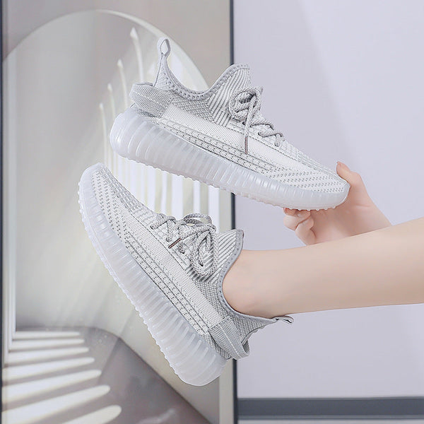 Kadınlar için Hindistan Cevizi Uçan Dokuma Jel Kore Tarzı Sneaker