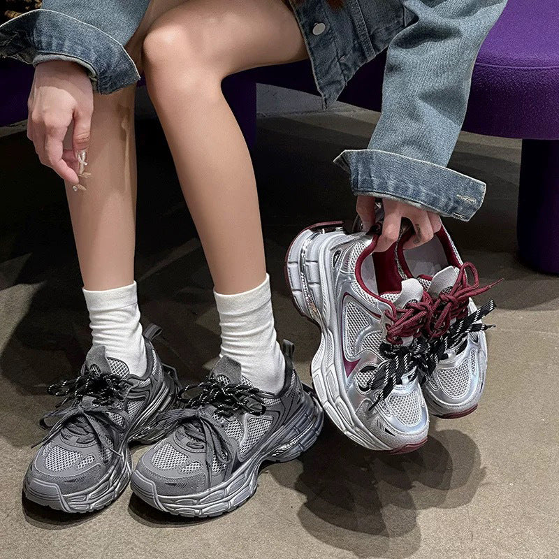 Gerçek Platform Yüksekliği Artıran Skinny Angora Spor Ayakkabıları