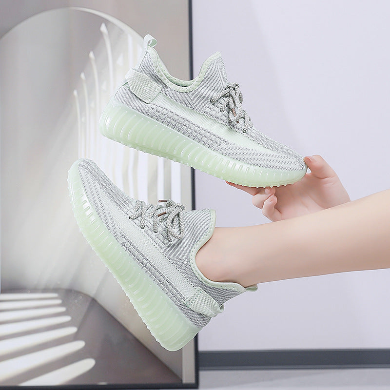 Kadınlar için Hindistan Cevizi Uçan Dokuma Jel Kore Tarzı Sneaker