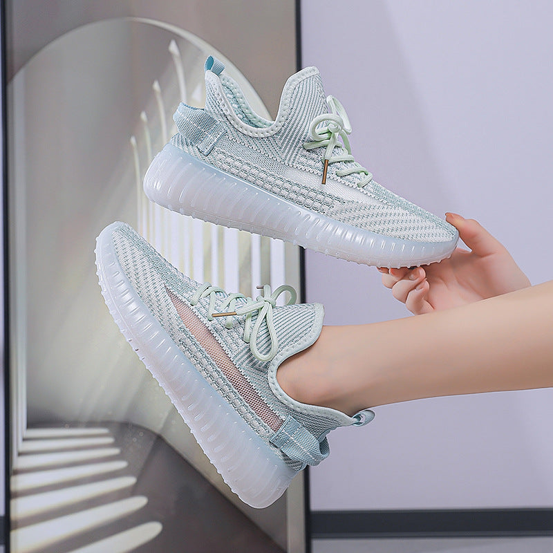 Kadınlar için Hindistan Cevizi Uçan Dokuma Jel Kore Tarzı Sneaker