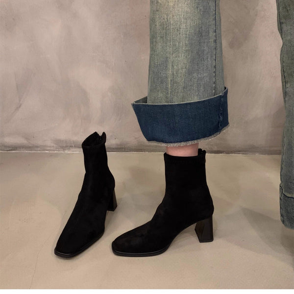Kadınların Kore Tarzı Küçük Bilek Süet Dr. Martens Polar Botları