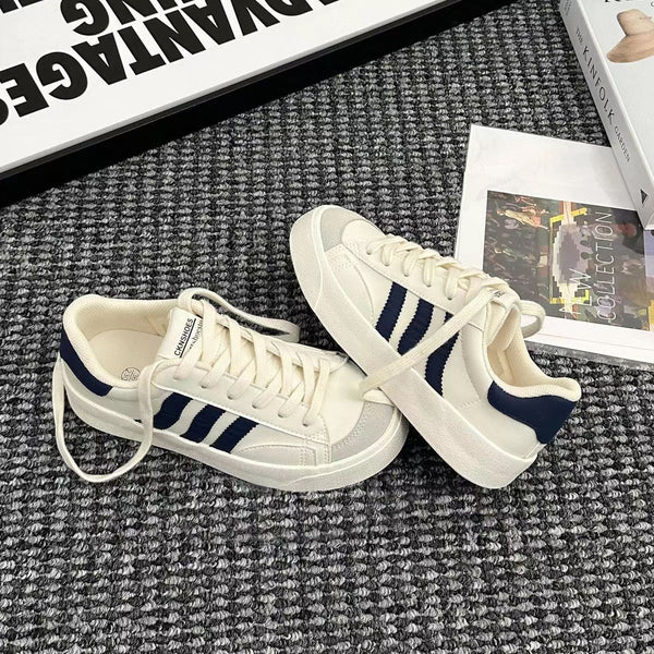 Kadınlar için Sonbahar Kore Tarzı Beyaz Niche Yumuşak Sneakerlar
