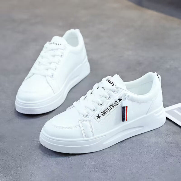 Kadınlar Beyaz Yaz Nefes Alabilir File Spor Tahta Sneaker