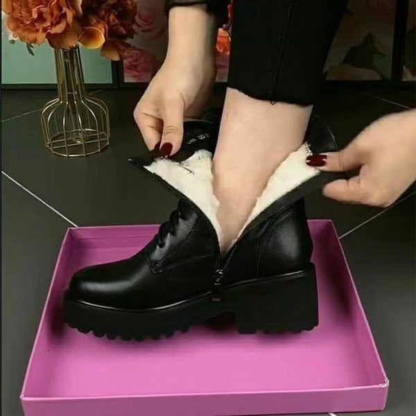 Kadınlar için Yumuşak Peluş Kalın Pamuk Kış Alt Botları
