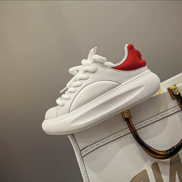 Kadınlar için Sonbahar Kalın Taban Hafif Koşu Günlük Beyaz Sneakerlar
