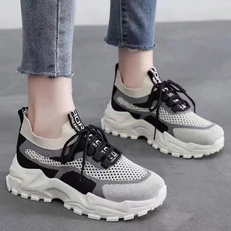 Kadınların Trendy Uçan Dokuma Nefes Alabilen Tide Shake Sneaker'ları