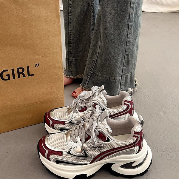 Kalın Taban Yükseltilmiş Sier Dad Kadın Sneaker'ları