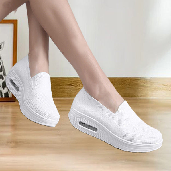 Kadınlar için Nefes Alabilir Fly Dokuma Ağı Tek Pedal Spor Ayakkabıları