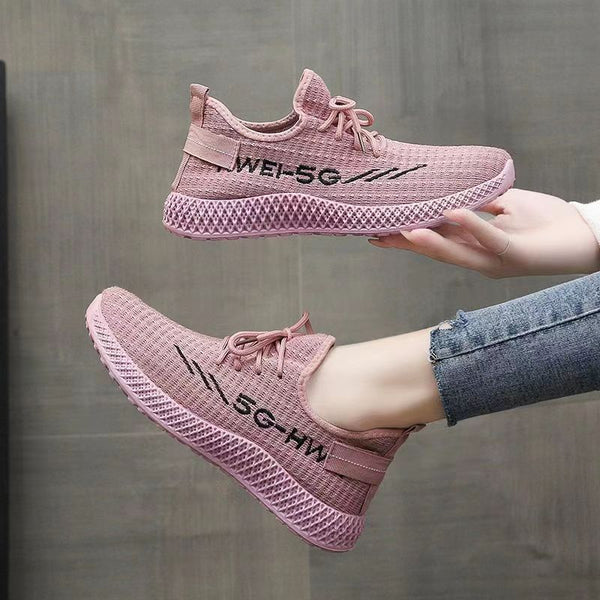 Kadınlar için Hindistan Cevizi Trendy Çok Amaçlı Uçan Dokuma Nefes Alabilir Sneakerlar