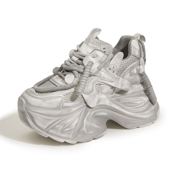 Kadınlar için Baba Sonbahar Retro Yıpranmış Kirli Trend Sneakerlar