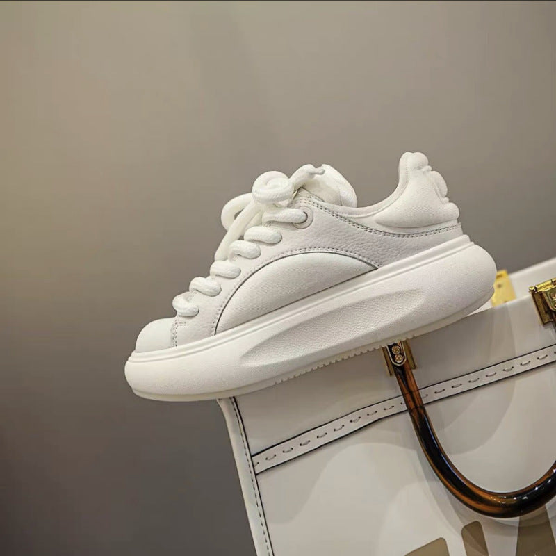 Kadınlar için Sonbahar Kalın Taban Hafif Koşu Günlük Beyaz Sneakerlar