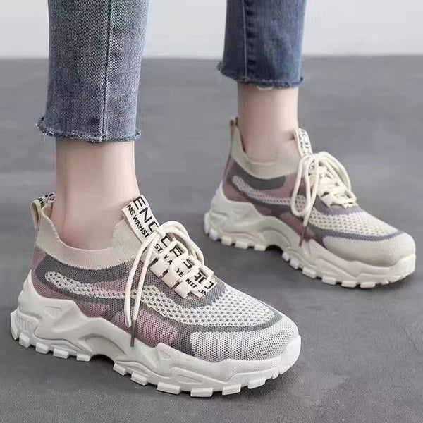 Kadınların Trendy Uçan Dokuma Nefes Alabilen Tide Shake Sneaker'ları