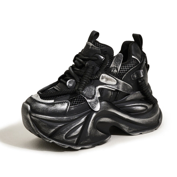 Kadınlar için Baba Sonbahar Retro Yıpranmış Kirli Trend Sneakerlar
