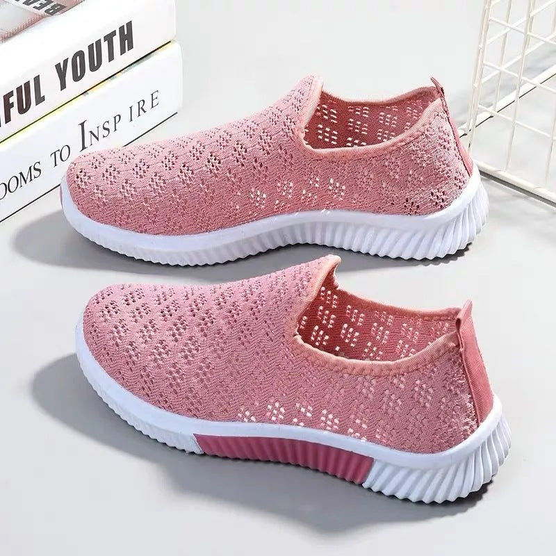 Kadınlar için Delikli Ağ Yaz Düz Bağcıklı Parmak Sneakers
