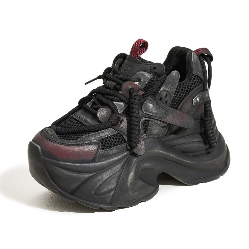 Kadınlar için Baba Sonbahar Retro Yıpranmış Kirli Trend Sneakerlar
