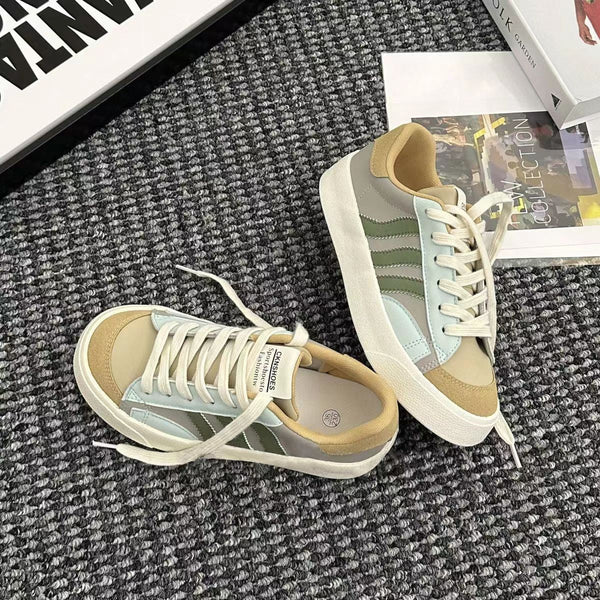 Kadınlar için Sonbahar Kore Tarzı Beyaz Niche Yumuşak Sneakerlar