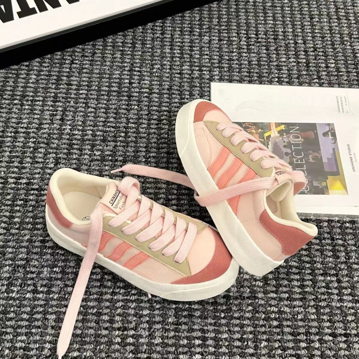Kadınlar için Sonbahar Kore Tarzı Beyaz Niche Yumuşak Sneakerlar