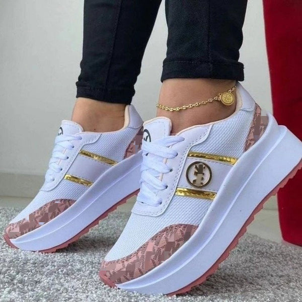 Kadınlar İçin Platform Büyük Beden Renk Uyumlu Spor Sneakerlar