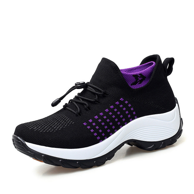 Kadın Çorap Mom Uçan Dokuma Büyük Numara Sneaker