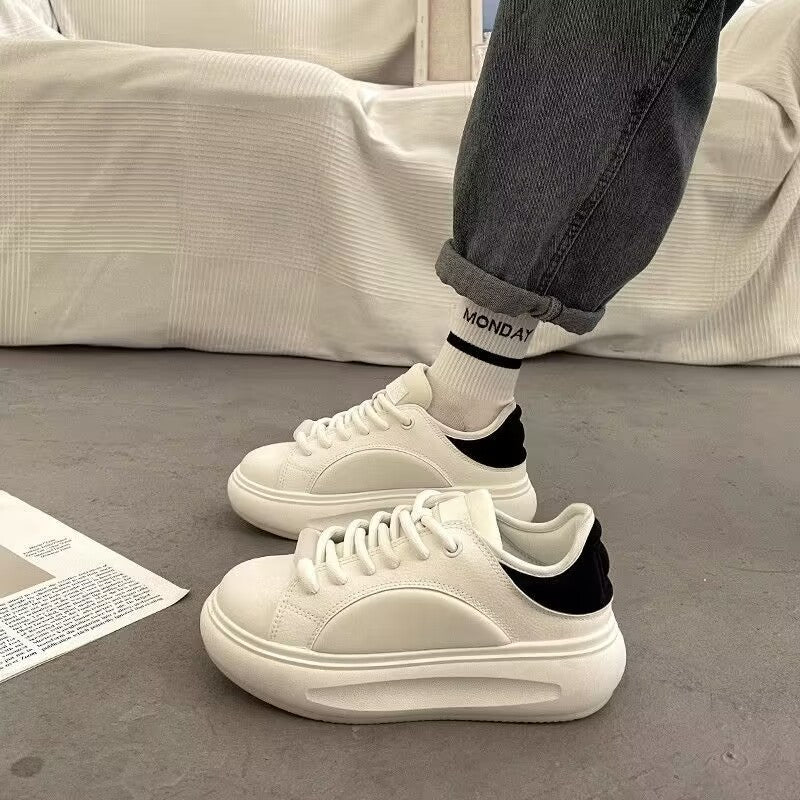 Kadınlar için Sonbahar Kalın Taban Hafif Koşu Günlük Beyaz Sneakerlar