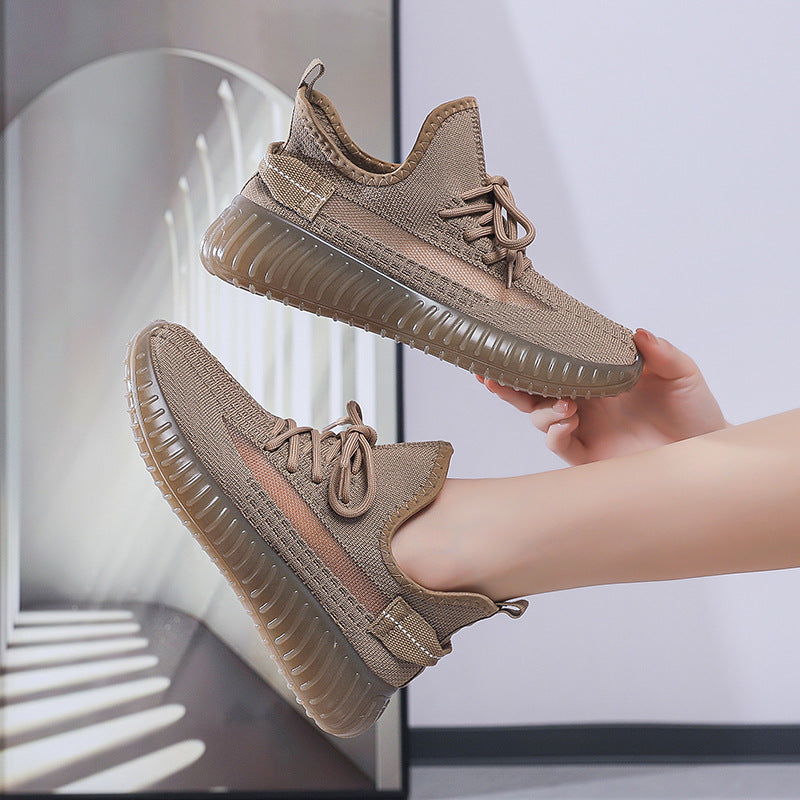 Kadınlar için Hindistan Cevizi Uçan Dokuma Jel Kore Tarzı Sneaker