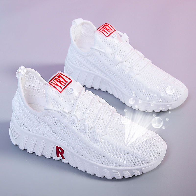 Kadınlar için Delikli Ağ Yaz Düz Bağcıklı Parmak Sneakers