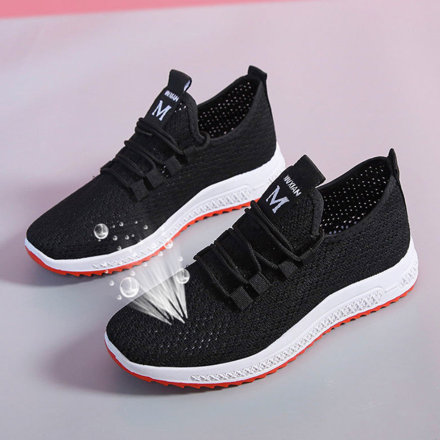 Kadınlar için Delikli Ağ Yaz Düz Bağcıklı Parmak Sneakers