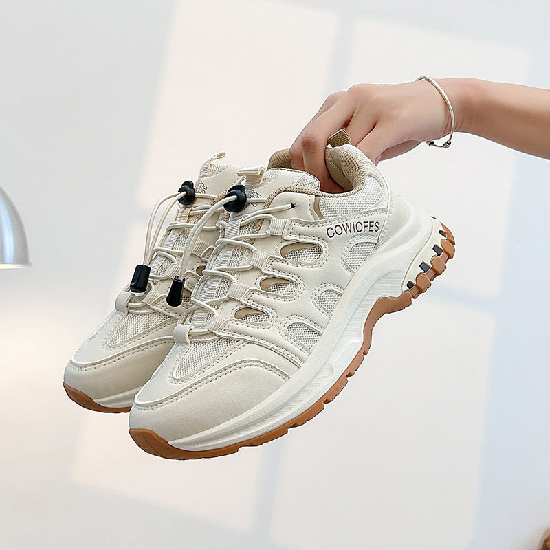 Kadın Tarzı File Yüzey Dad Sonbahar Nefes Alabilir Sneakerlar