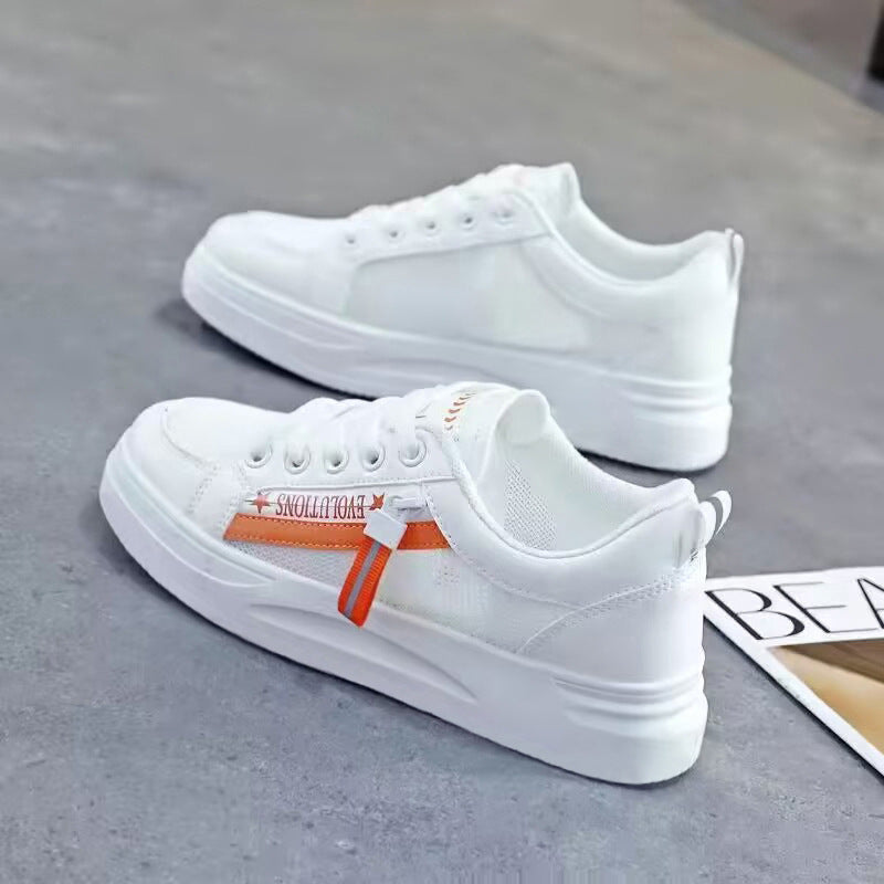 Kadınlar Beyaz Yaz Nefes Alabilir File Spor Tahta Sneaker
