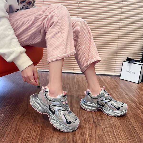 Kadın Moda Bahar Kore Tarzı Kalın Taban Spor Ayakkabılar