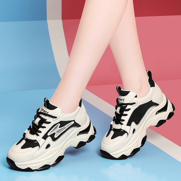 Kadın Spor Baba Kalın Taban Yumuşak Yükseltici Sneakerlar