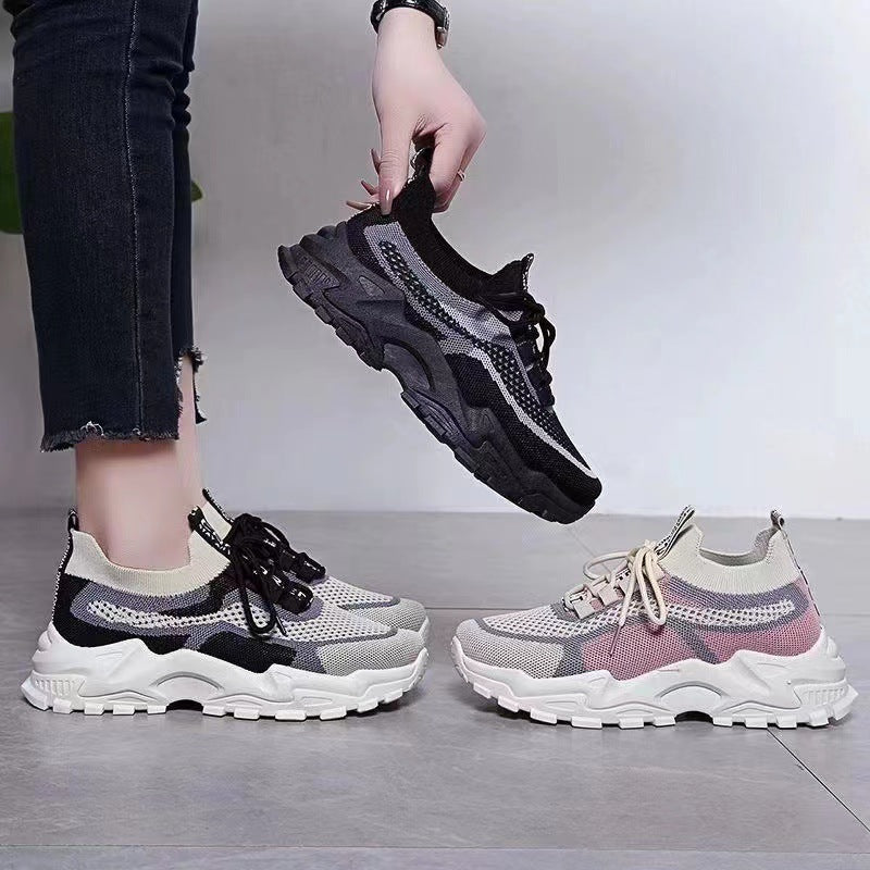 Kadınların Trendy Uçan Dokuma Nefes Alabilen Tide Shake Sneaker'ları