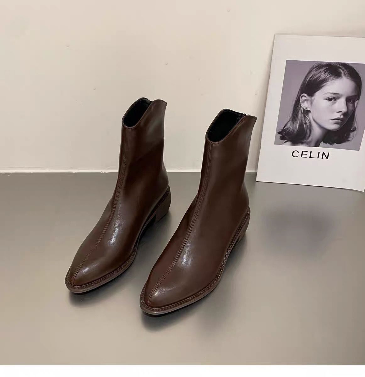 Kadın Batı Denim İnce Burunlu Bahar Botları