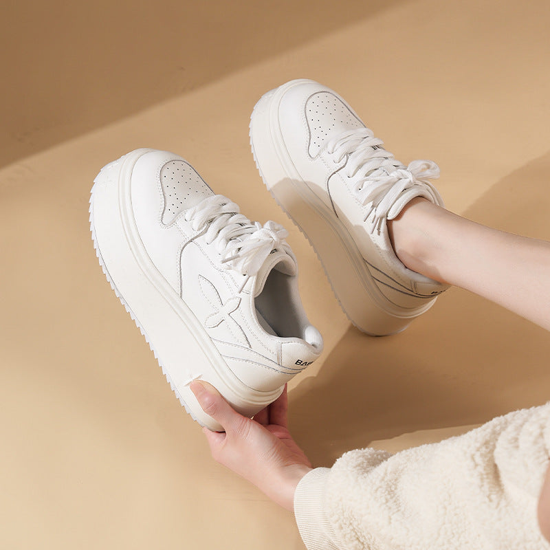 Kadın Beyaz Bahar Çiçek Spor Yüksek Sneaker