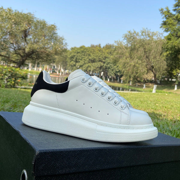 Kadınlar için Tam Deri Beyaz Platform Spor Tahtası Sneakerlar