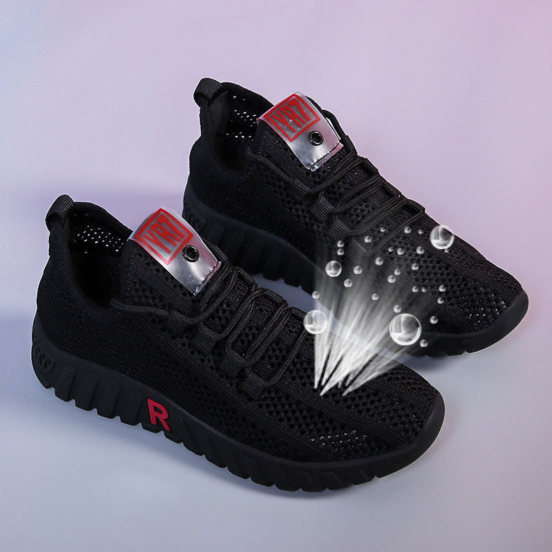Kadınlar için Delikli Ağ Yaz Düz Bağcıklı Parmak Sneakers